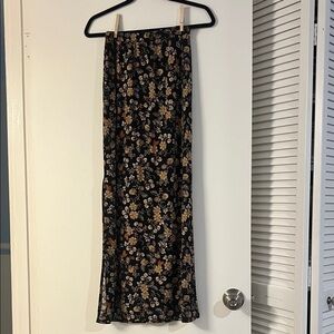 Halogen Floral Black Maxi Skirt